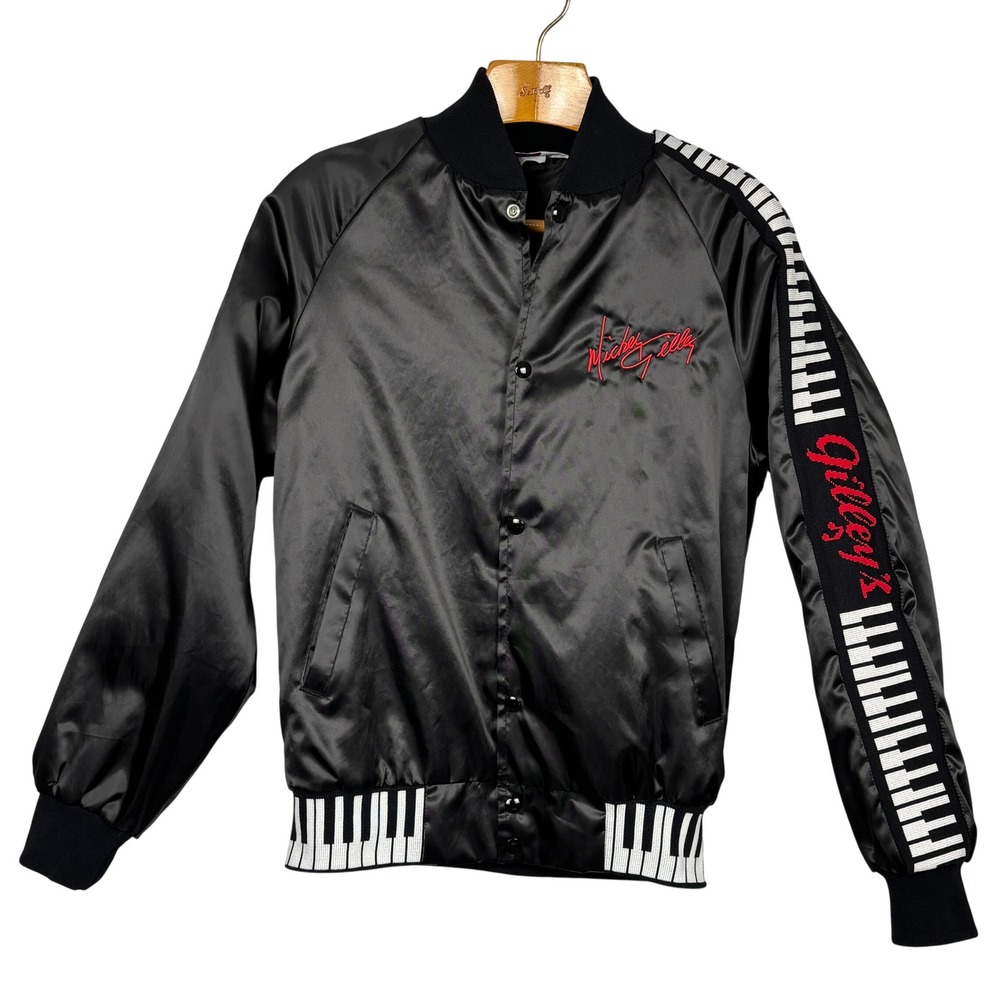Vintage Mickey Gilley Satin Bomber Jacket Piano Keys West Ark USA S